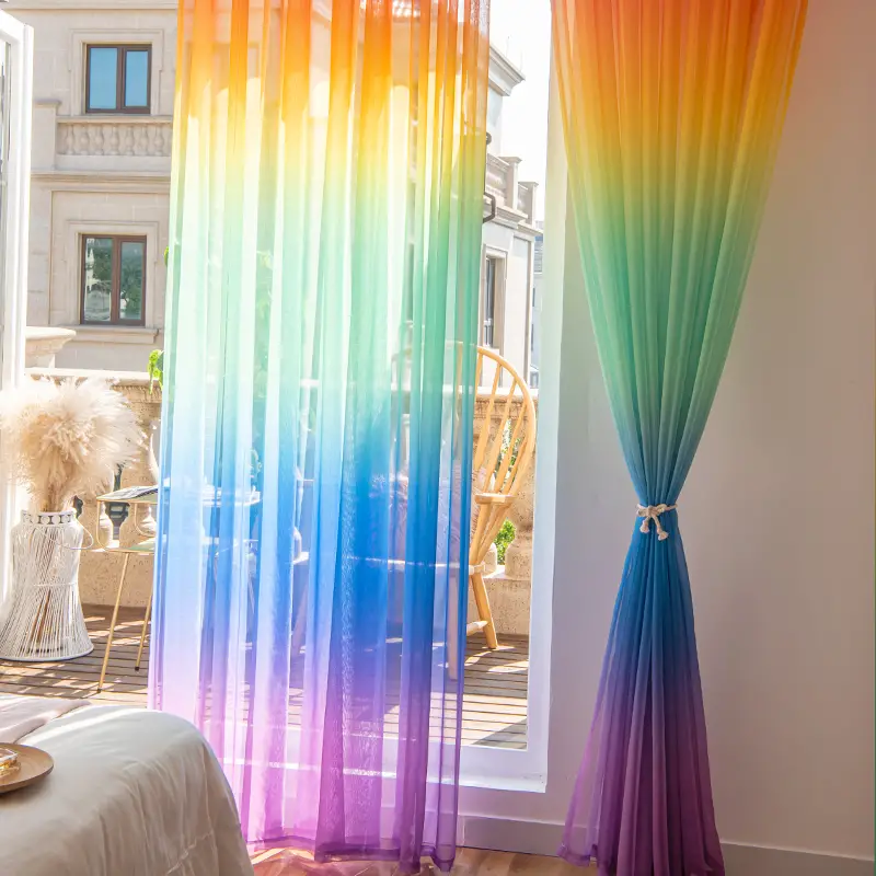 Rainbow LGBT Gradient Sheer Curtain  Pride Decor