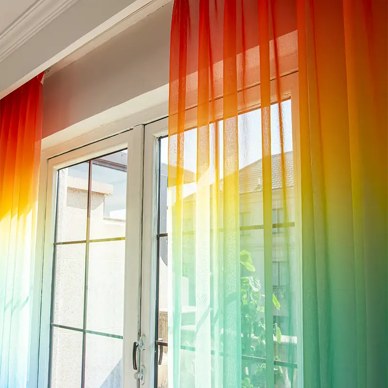 Rainbow LGBT Gradient Sheer Curtain  Pride Decor