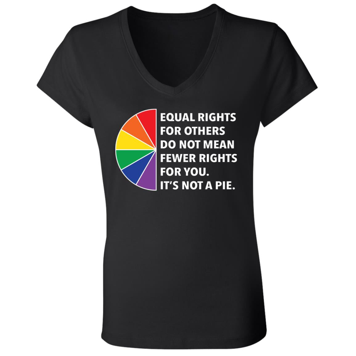 women equal right lgbt pride v neck t-shirt black