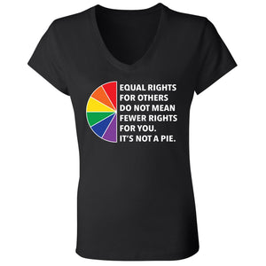 women equal right lgbt pride v neck t-shirt black