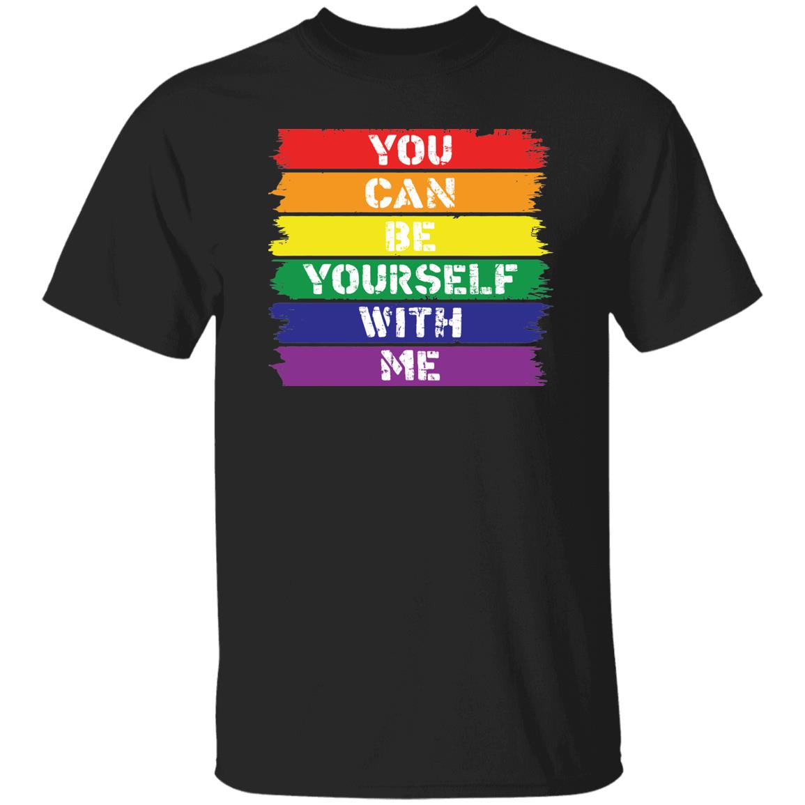 basic black t-shirt pride flag colors