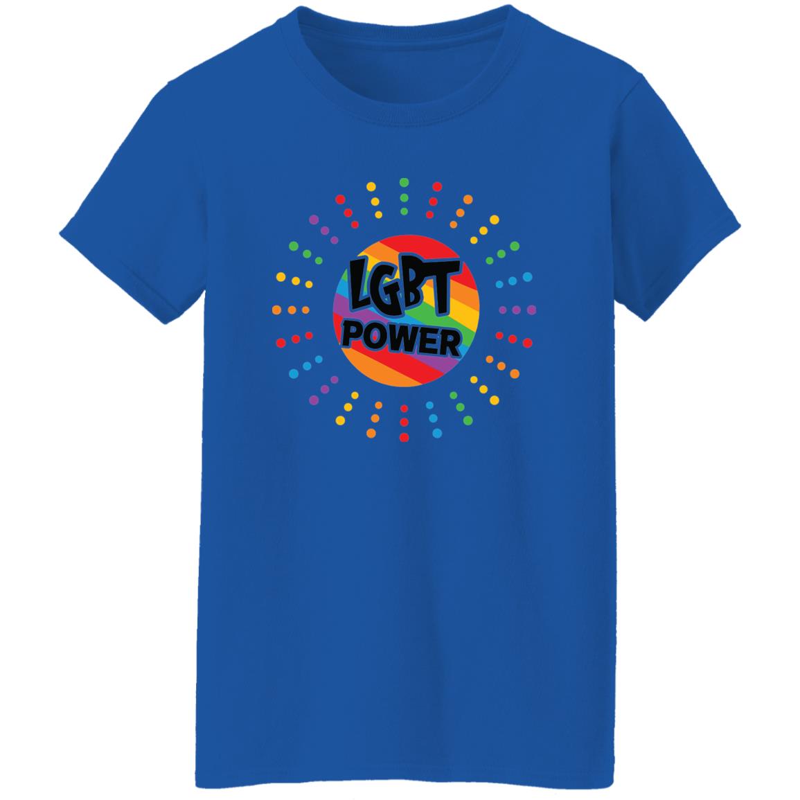 blue vibrant lgbt power tee