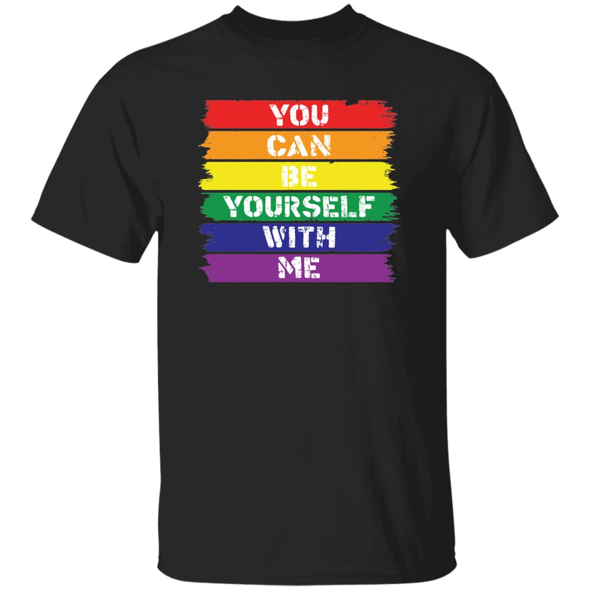 black rainbow you can be yourself t-shirt