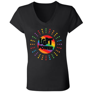 black v-neck lgbt power t-shirt