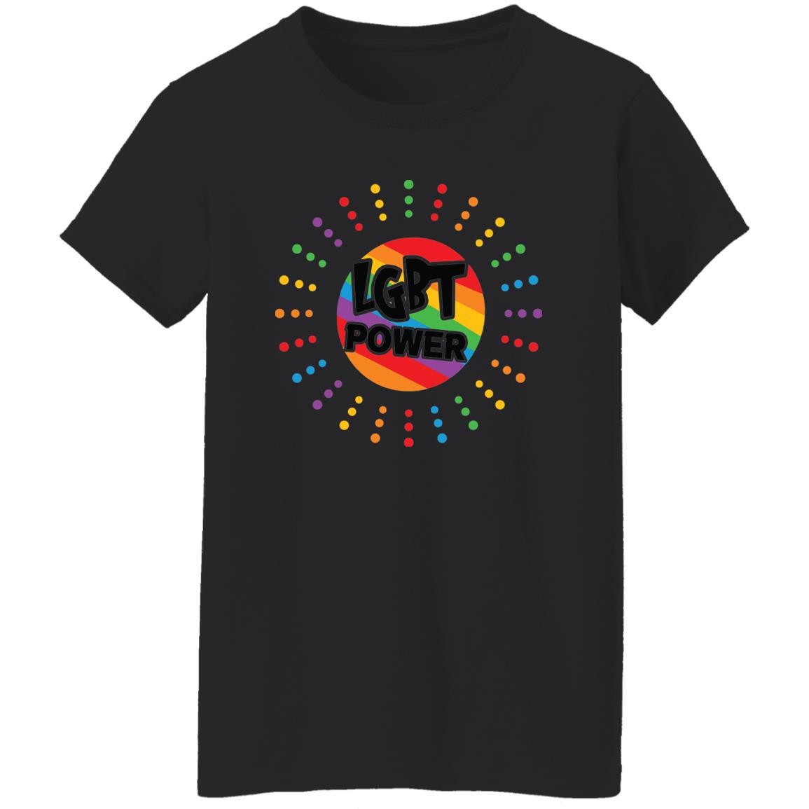 rainbow lgbt power t-shirt crew neck