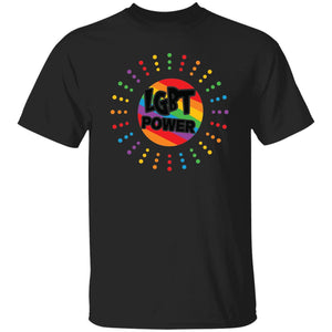 black rainbow lgbt power t-shirt