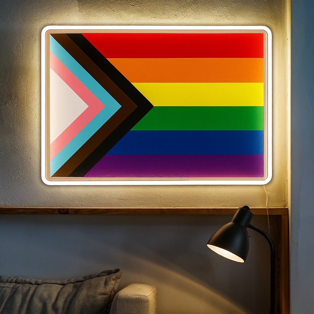 Progressive Rainbow Pride Flag Neon Sign