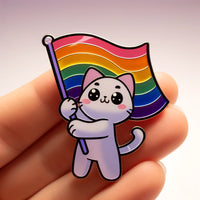 Rainbow Purride Cat Acrylic Pin