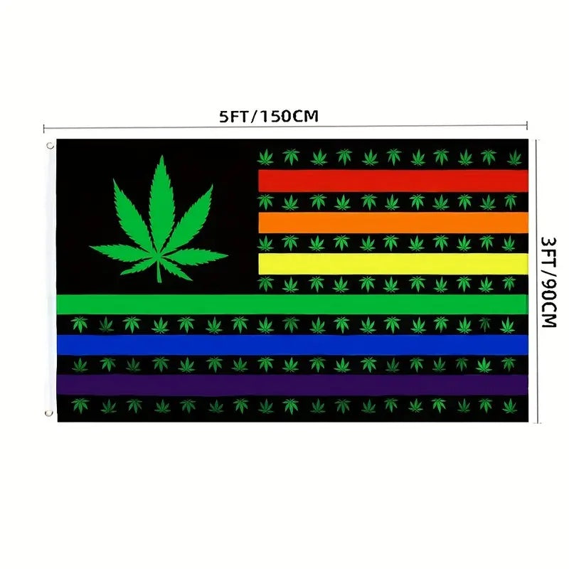 Rainbow Marijuana USA Stars Gay Pride Flag