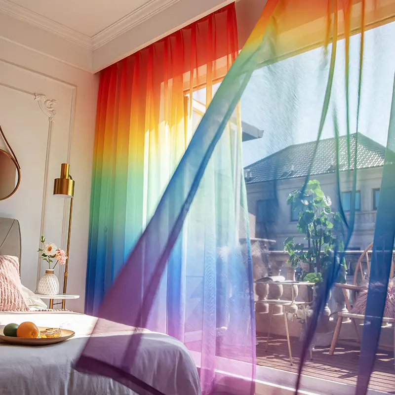 Rainbow LGBT Gradient Sheer Curtain  Pride Decor