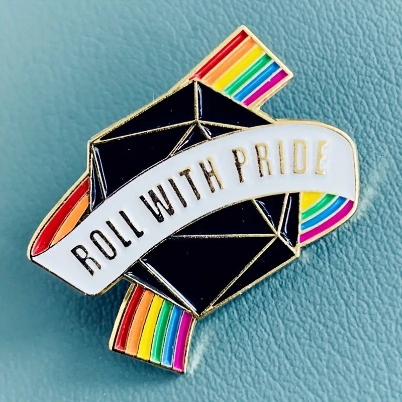 Roll With Pride Pin, Dice Pride Enamel Pins