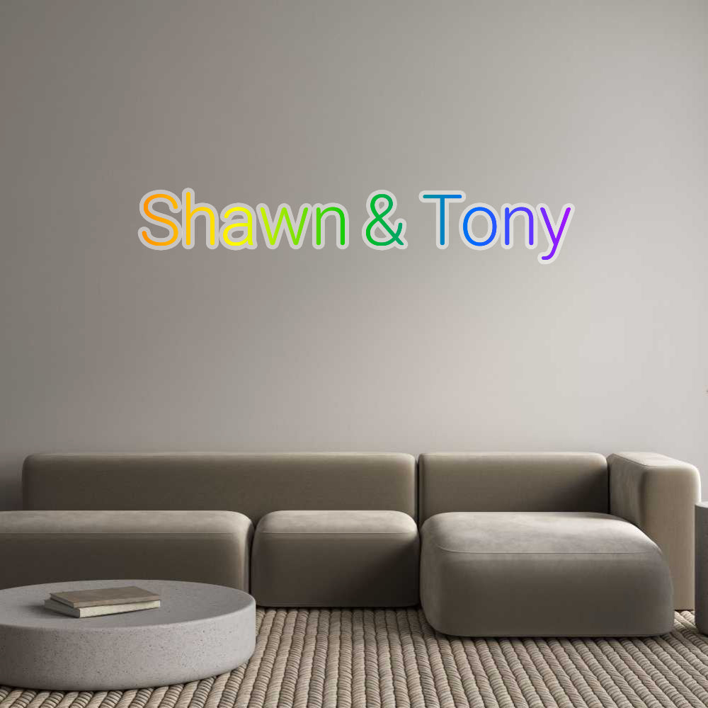 Rainbow Custom Neon Sign Shawn & Tony