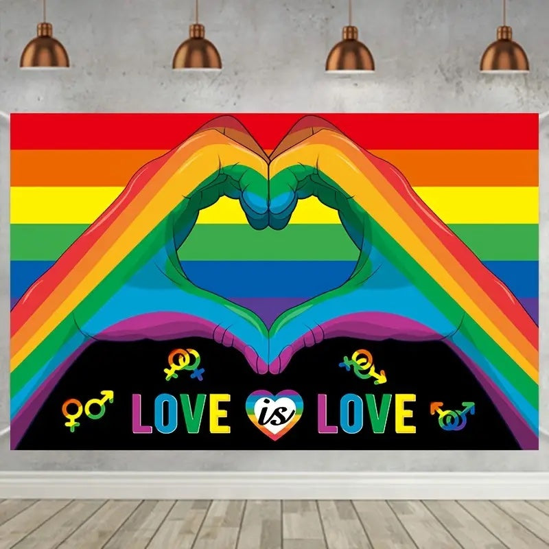 Love Is Love Rectangular Rainbow Banner