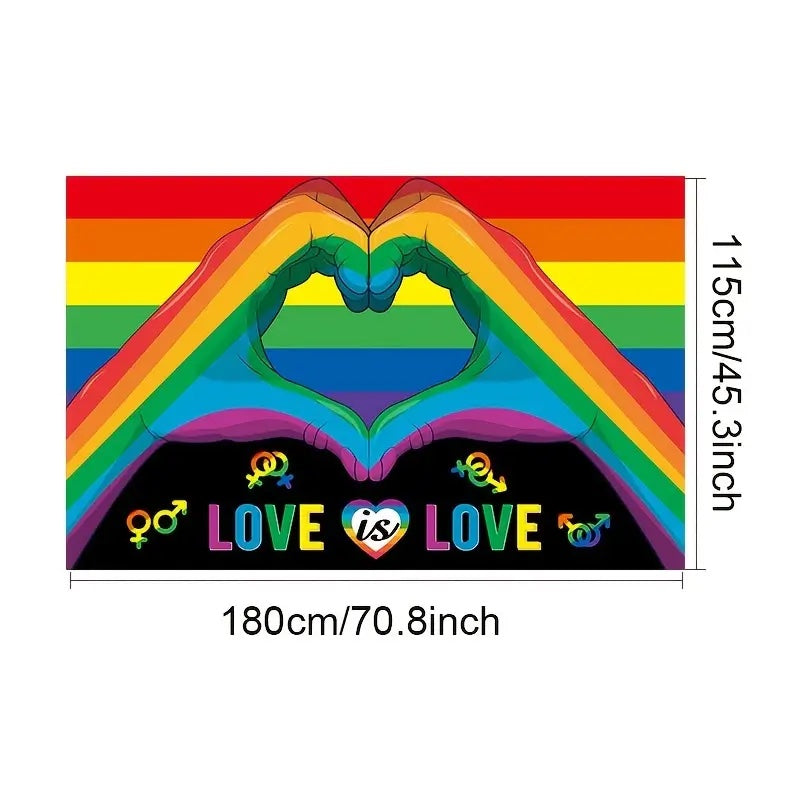 Love Is Love Rectangular Rainbow Banner