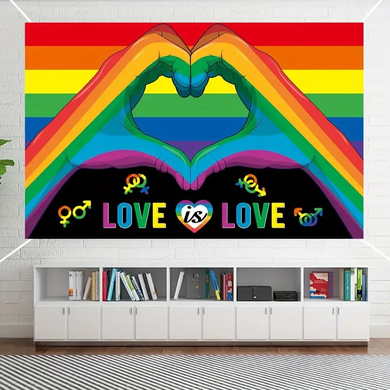 Love Is Love Rectangular Rainbow Banner