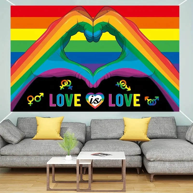 Love Is Love Rectangular Rainbow Banner