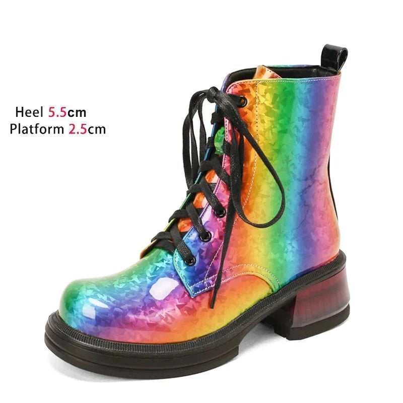 Rainbow Leather Boots - Stride with Pride 🌈 - PrideBooth