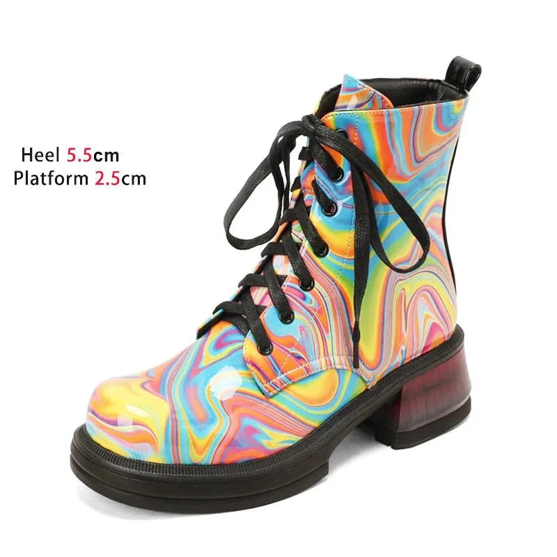 Rainbow Leather Boots - Stride with Pride 🌈 - PrideBooth