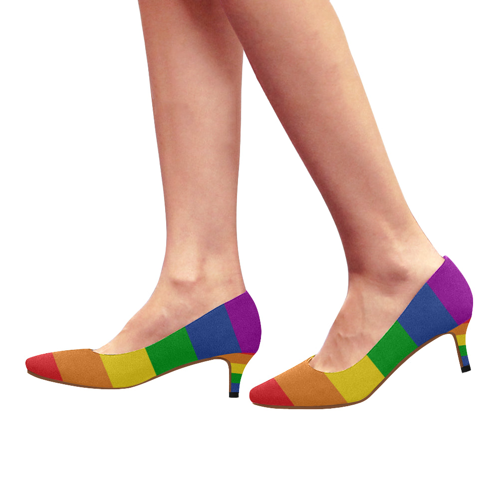 Rainbow Heels Women's Low Heel