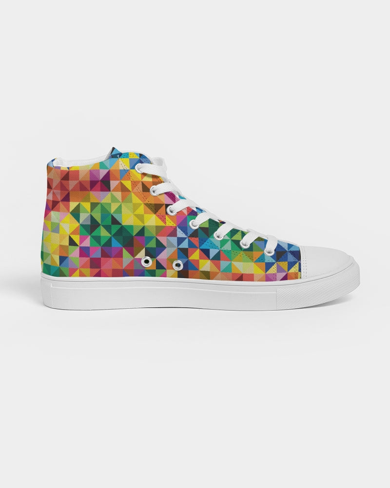 Vibrant Rainbow Pride Design Women's Hightop Canvas Shoe