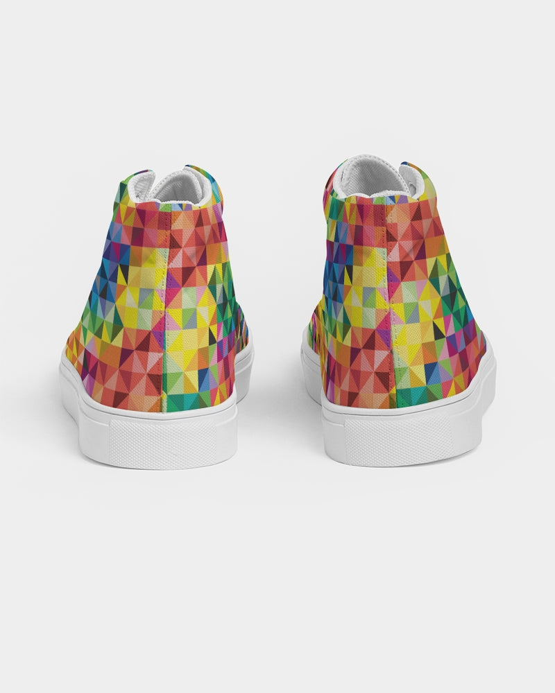 Vibrant Rainbow Pride Design Women's Hightop Canvas Shoe