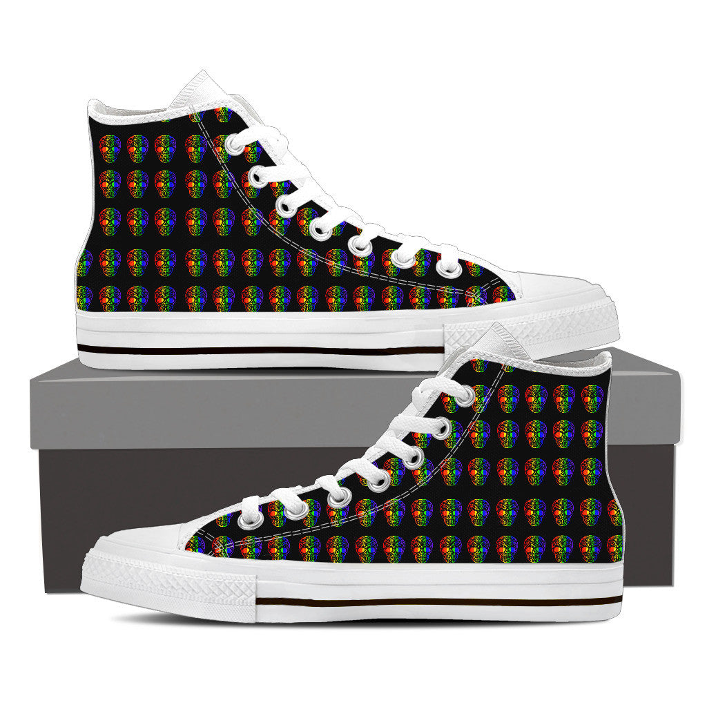 Rainbow Skull Sneakers, High top Shoes and Casual Shoes