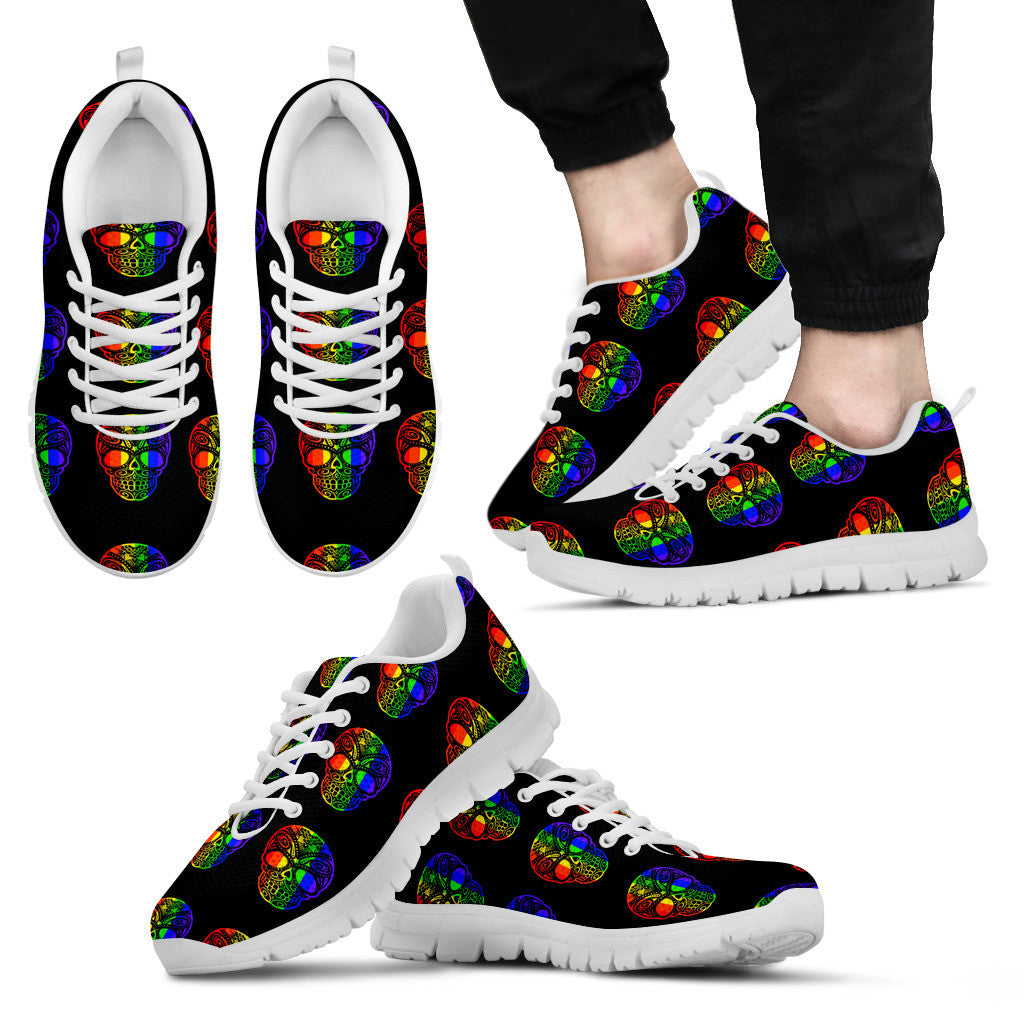 Rainbow Skull Sneakers, High top Shoes and Casual Shoes