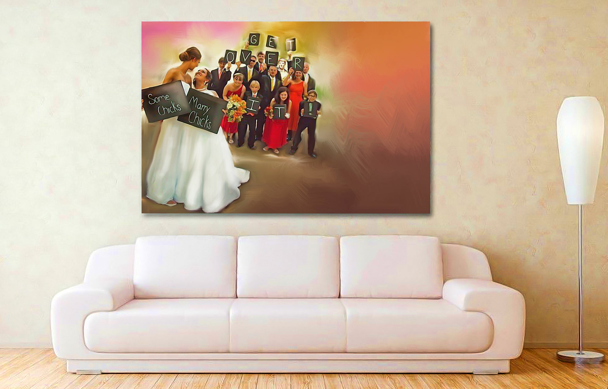 Some chicks Marry chicks Get over it Couple Personalized Canvas Painting Wall Art