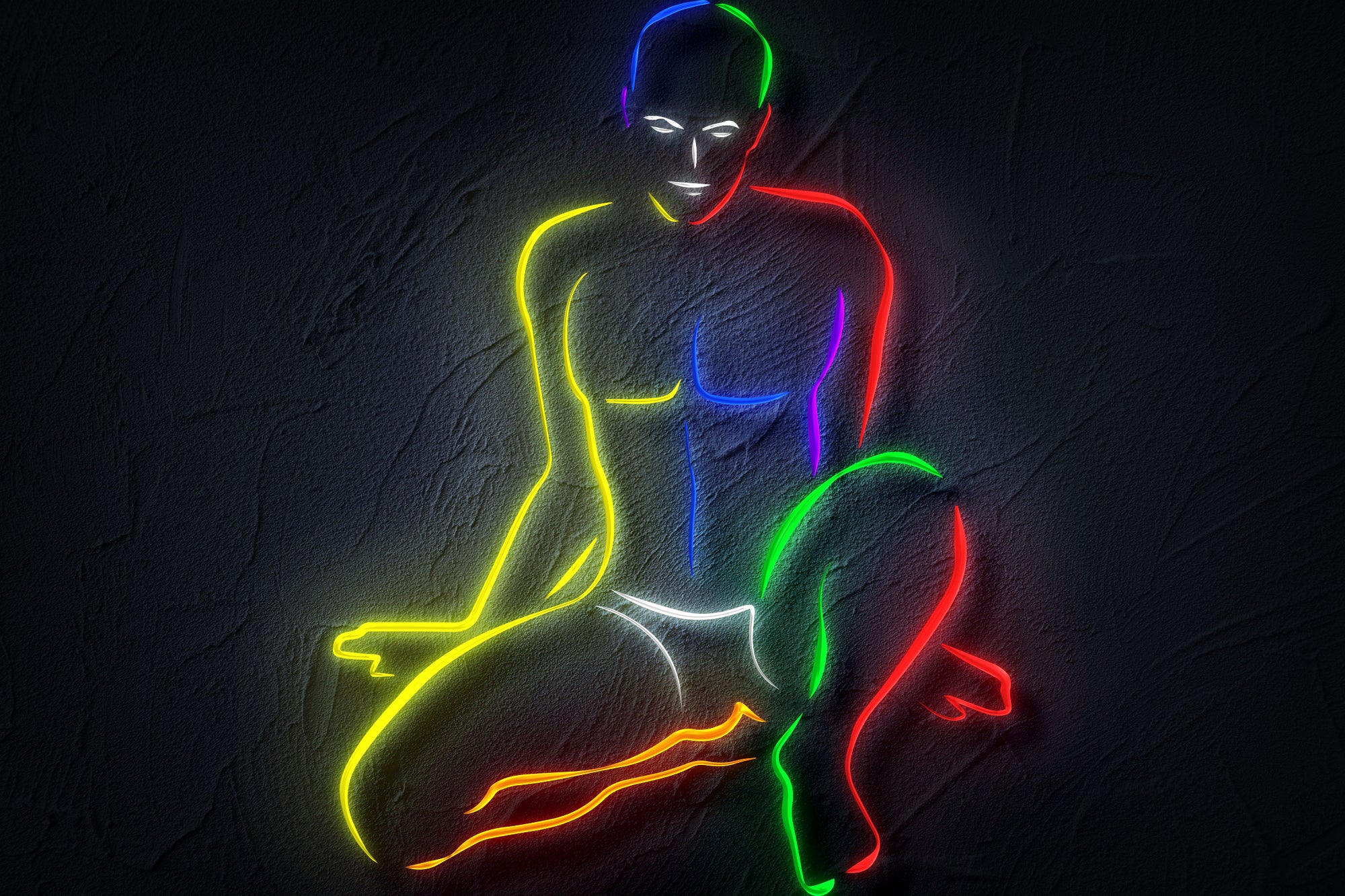 Gay Wall Art Rainbow Neon Sign