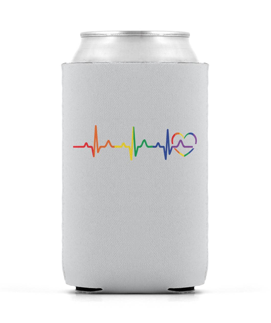 Rainbow Heartbeat Can Cooler