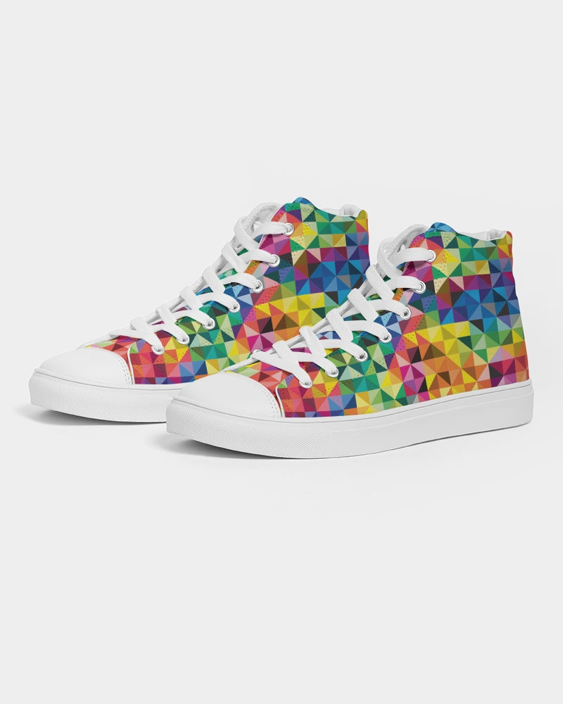 Vibrant Rainbow Pride Design Women's Hightop Canvas Shoe