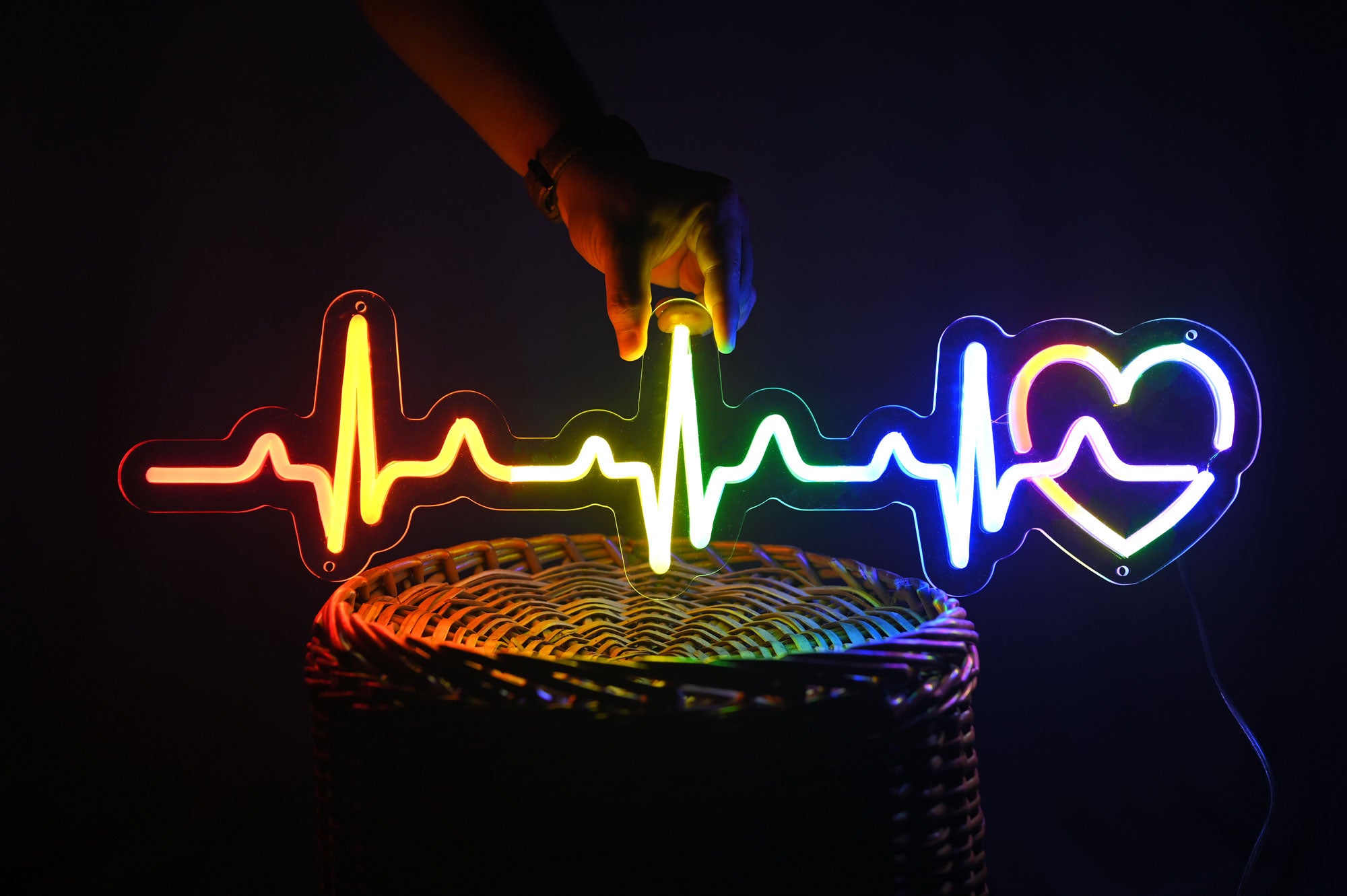 Rainbow Heartbeat Neon LED Sign - Best Pride Decor