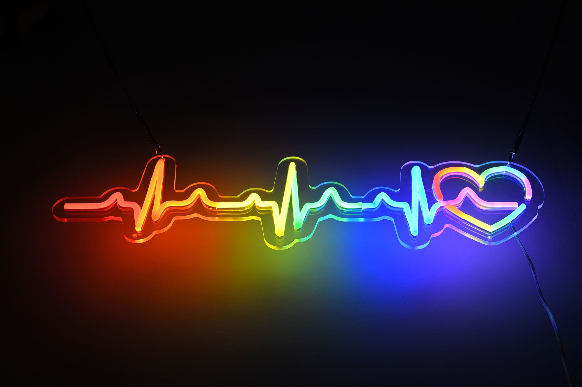 Rainbow Heartbeat Neon LED Sign - Best Pride Decor