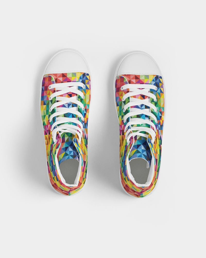 Vibrant Rainbow Pride Design Women's Hightop Canvas Shoe