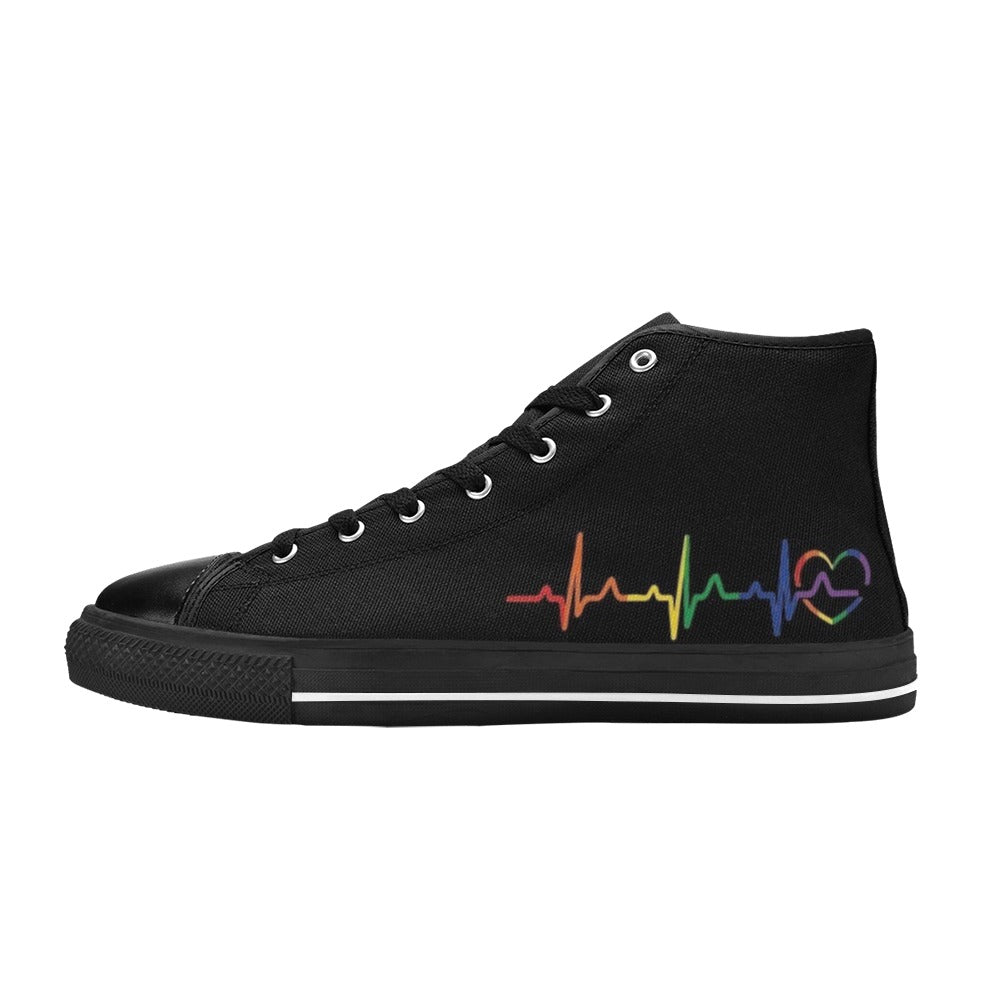 Rainbow Heartbeat Canvas Shoes