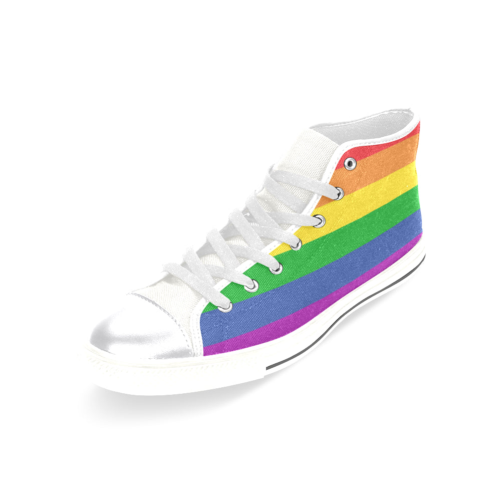 Women's Classic High Top Rainbow Canvas Shoes