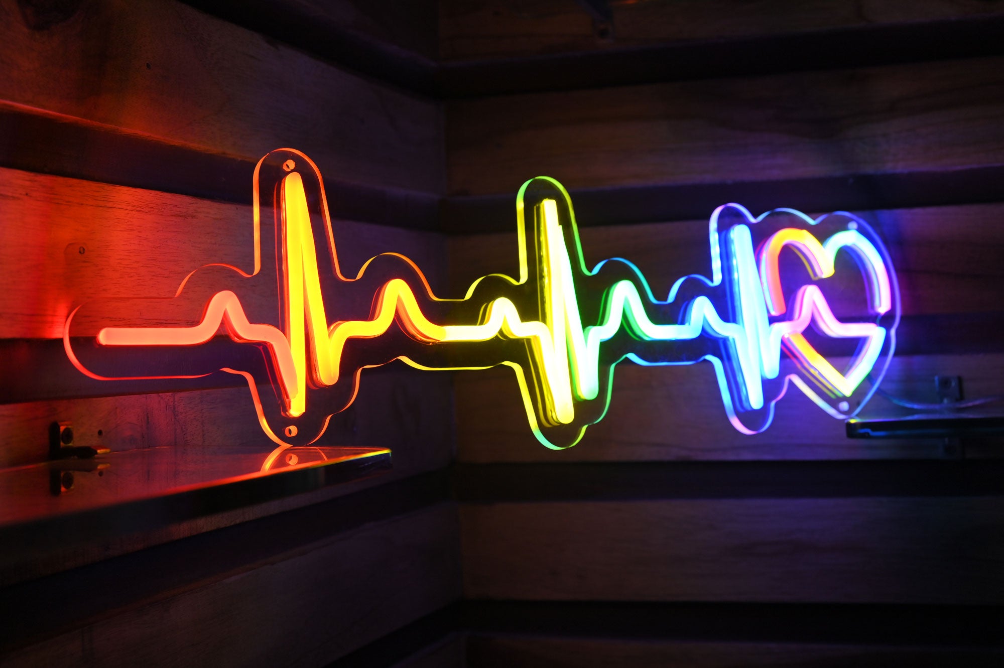 Rainbow Heartbeat Neon LED Sign - Best Pride Decor