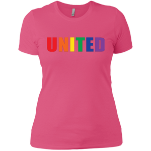 "United" Gay Pride Round Neck Pink Shirt LGBT Pride Tshirt for women