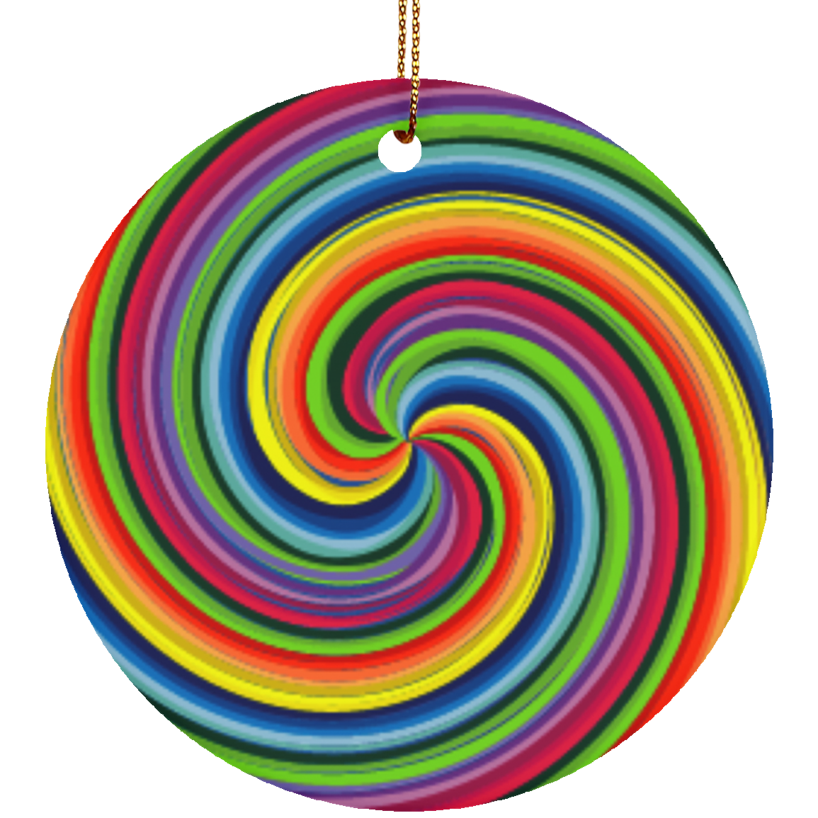 Pride Spiral Ceramic Circle Ornament