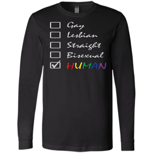 Human Check Box LGBT Pride black full sleeves T Shirt for men Human Equality LGBT Pride black full sleeves Tshirt for men