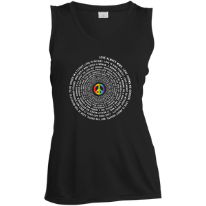 "Pride Month Peace" Special women sleeveless tshirt LGBT Pride Peace symboll womens tshirt