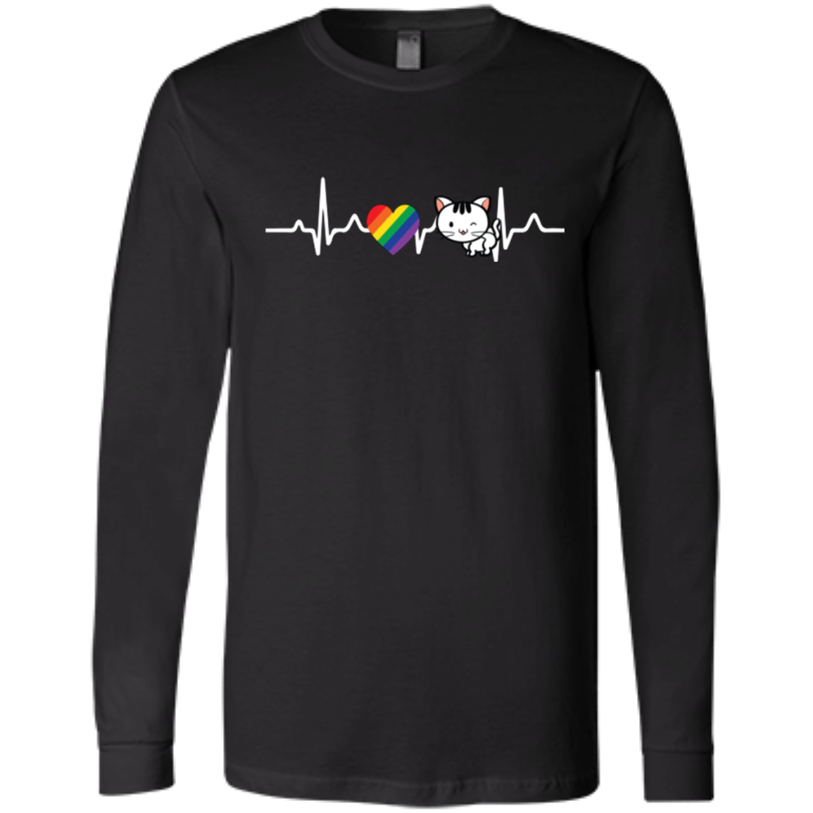 Cat Rainbow Heartbeat Pet Shirt