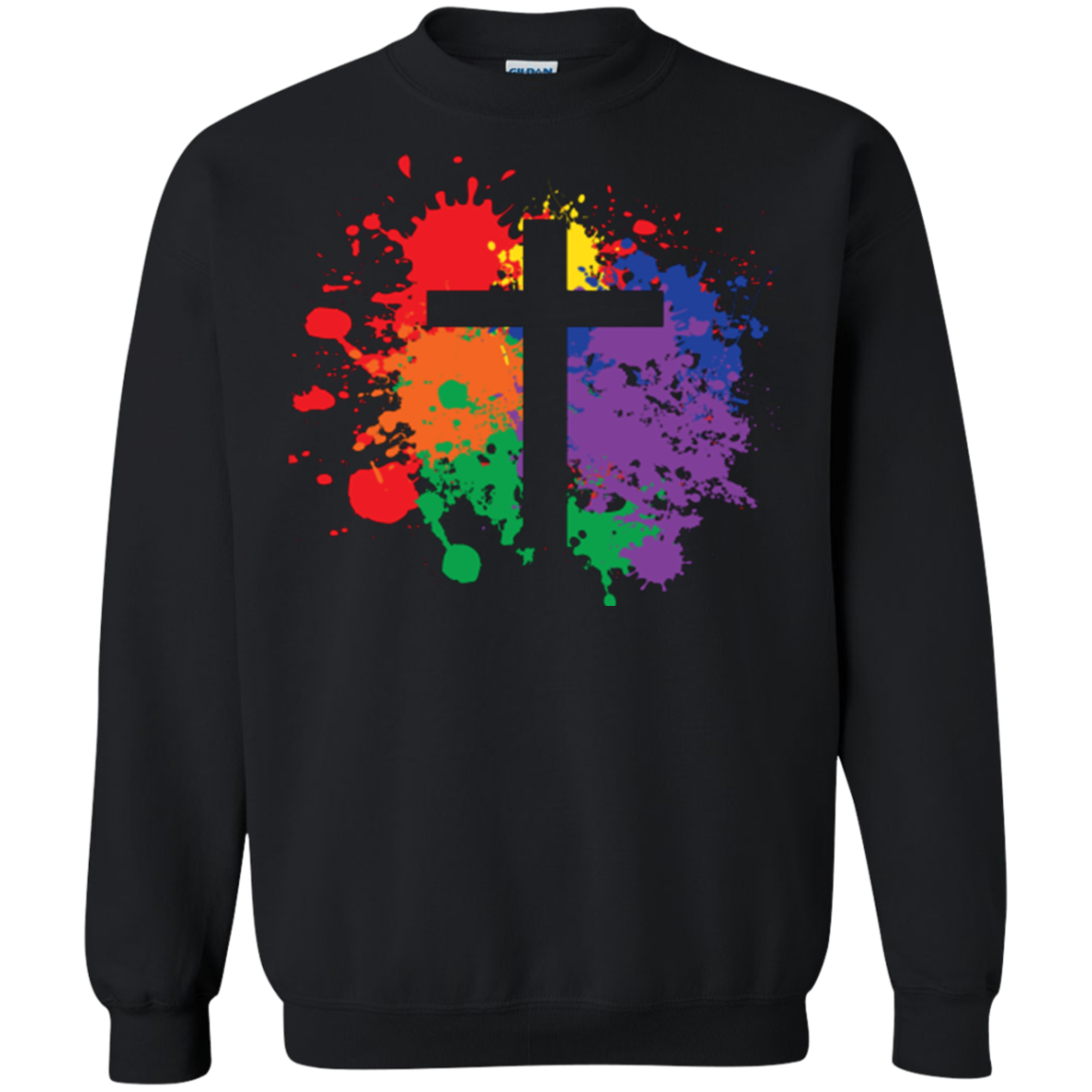 "Rainbow Splash Cross" Pride Shirt