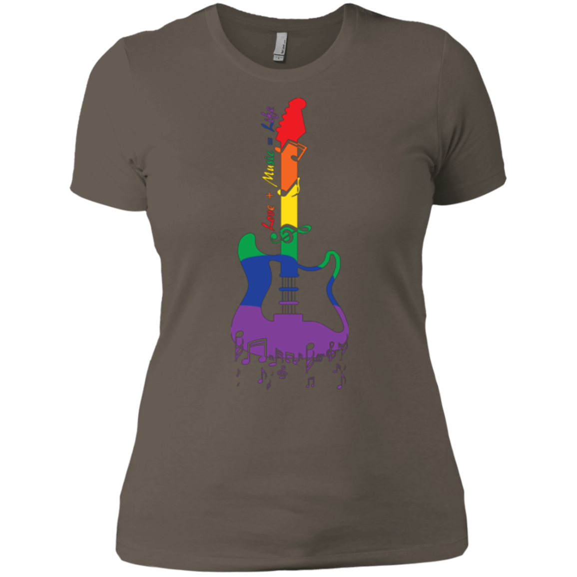 Rainbow guitar LGBT Pride  tshirt for women & music lover