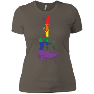 Rainbow guitar LGBT Pride  tshirt for women & music lover