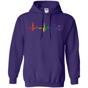 Rainbow Heartbeat Gay Pride purple Hoodie for Men & Women