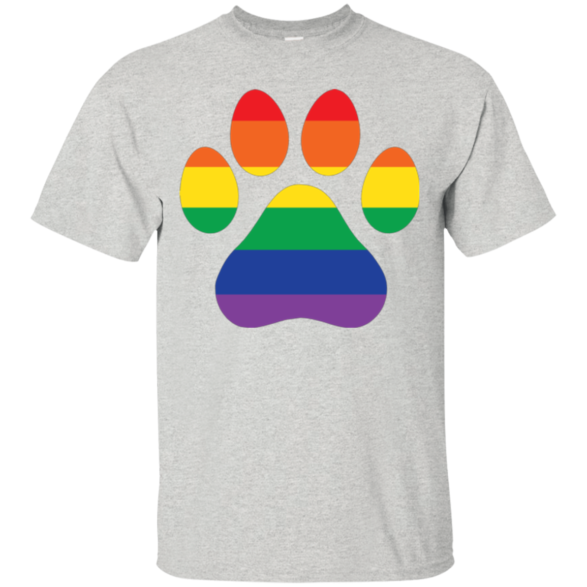 Rainbow Paw Print LGBT Pride Grey Shirt for men Gay Pride tshirt