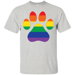 Rainbow Paw Print LGBT Pride Grey Shirt for men Gay Pride tshirt