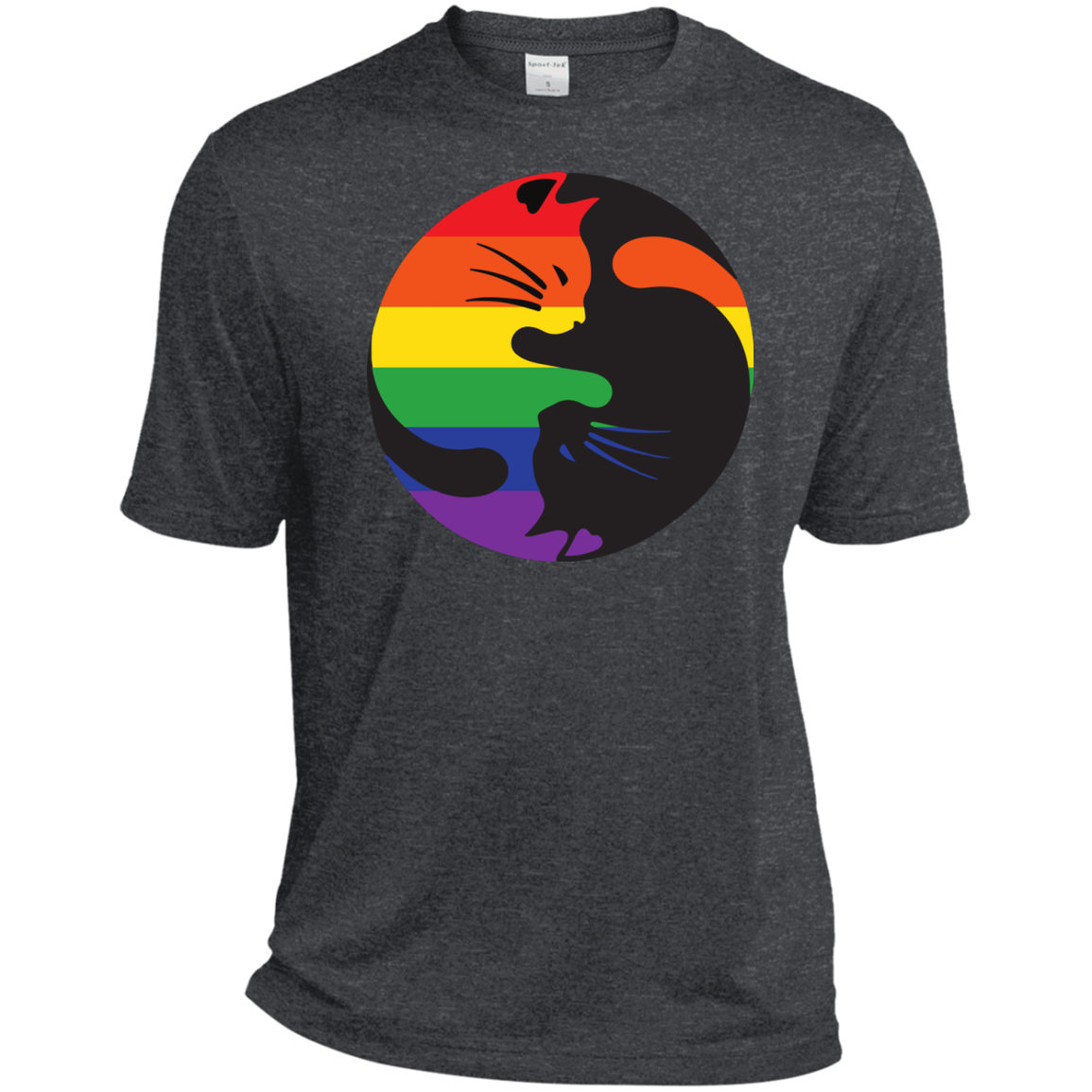 Rainbow Cat Yin Yang Pride T Shirt