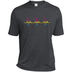 LGBT Pride Pansexual Heartbeat dark grey tshirt for Men